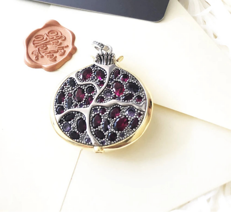 925 Sterling Silver Large Pomegranate Pendant Spring Fashion Romantic Gift For Her