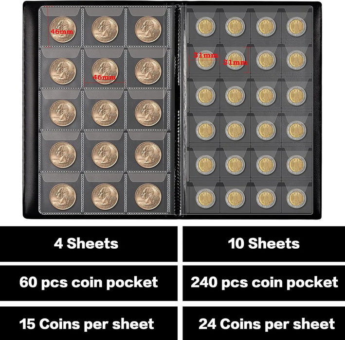 300 Pocket Coin Collection Album For Collectors Display Storage Case Organizer Box