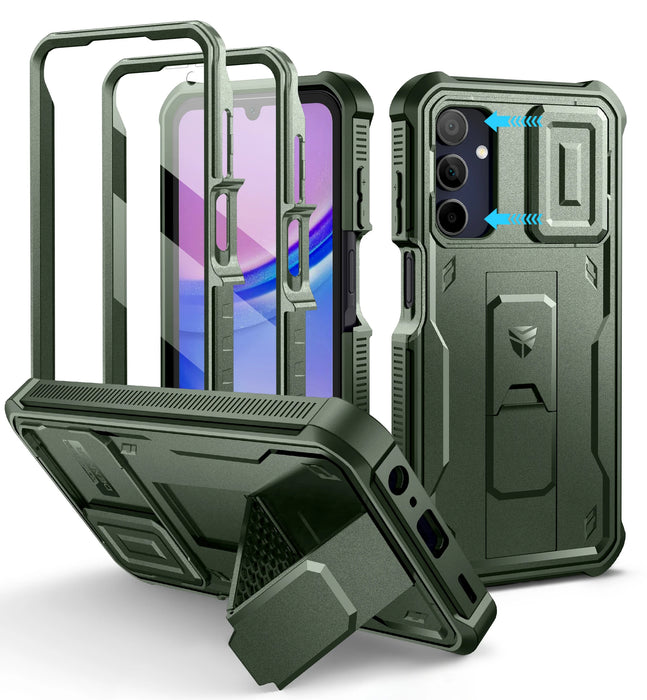 For Samsung Galaxy A15 6.5 Inch Full Body Rugged Case With Camera Case & Built-In Screen Protector Kickstand