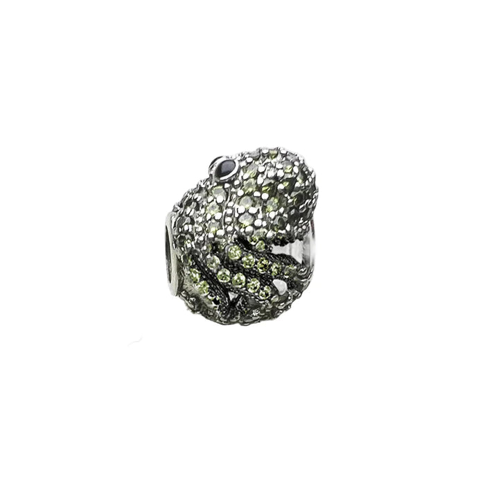 925 Sterling Silver Dark Green Octopus Bead Charm For Women & Men