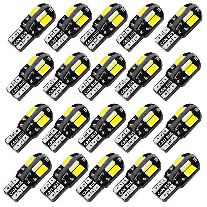 8Smd Canbus T10 Led Bulbs 20Pcs For Car Interior Map Dome Parking Signal Lights 12V