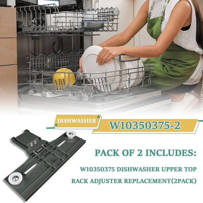 2 Pack W10350375 Dishwasher Top Rack Adjuster For Kenmore Whirlpool Wdt970Sahz0 Wdt730Pahz0 Wdta50Sahz0 W10712395 Ap5957560