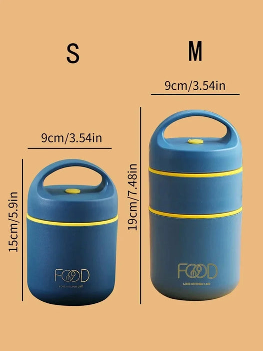 Small Stainless Steel Lunch Box With Double Layer Design And Handle Perfect For Students And As A Christmas Gift