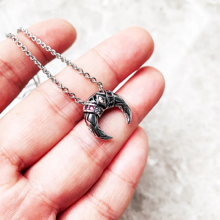 925 Sterling Silver Bohemia Tiger Tooth Necklace Link Chain For Women