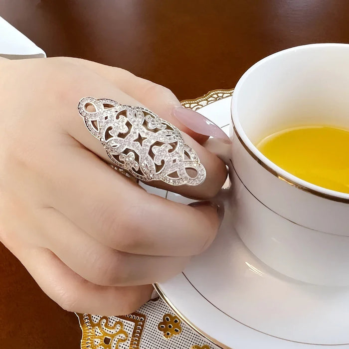 925 Sterling Silver Europe Style Cz Cocktail Ring Bridal Set For Women