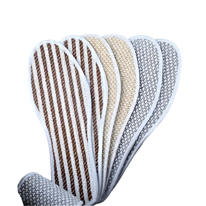 3 Pairs Cotton Linen Insoles Breathable & Comfortable