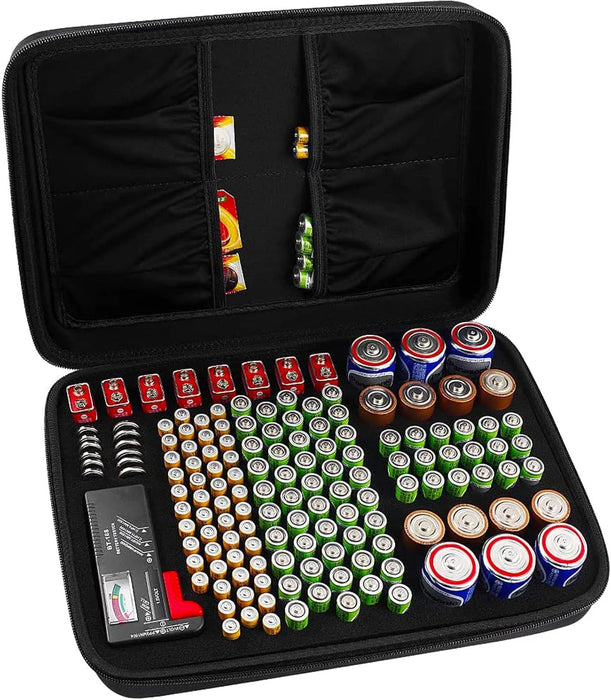 Battery Storage Case Tester Organize Batteries In Garage