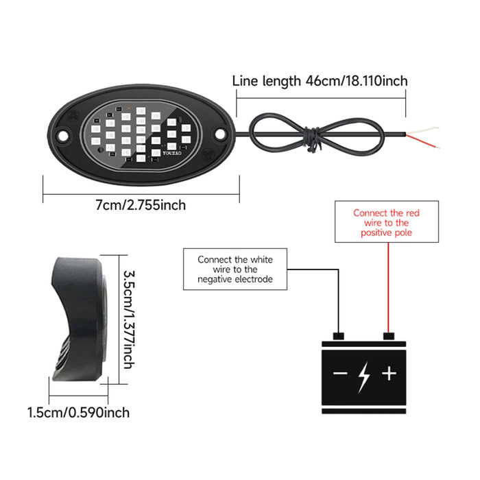 4Pcs Led Rock Lights For Trucks Off Road Jeep Suv Atv Utv Car Chassis Light