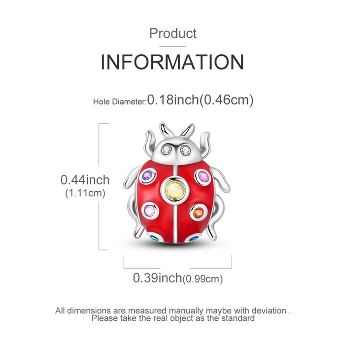 925 Sterling Silver Ladybug Charms For Diy Jewelry Fits Bracelets