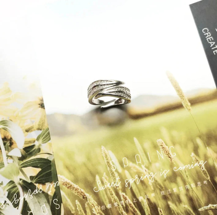 925 Sterling Silver European Style Ring With Leaves For Women