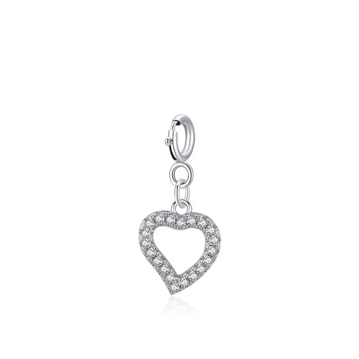 925 Sterling Silver Romantic Heart Pendant For Womendiy Jewelry