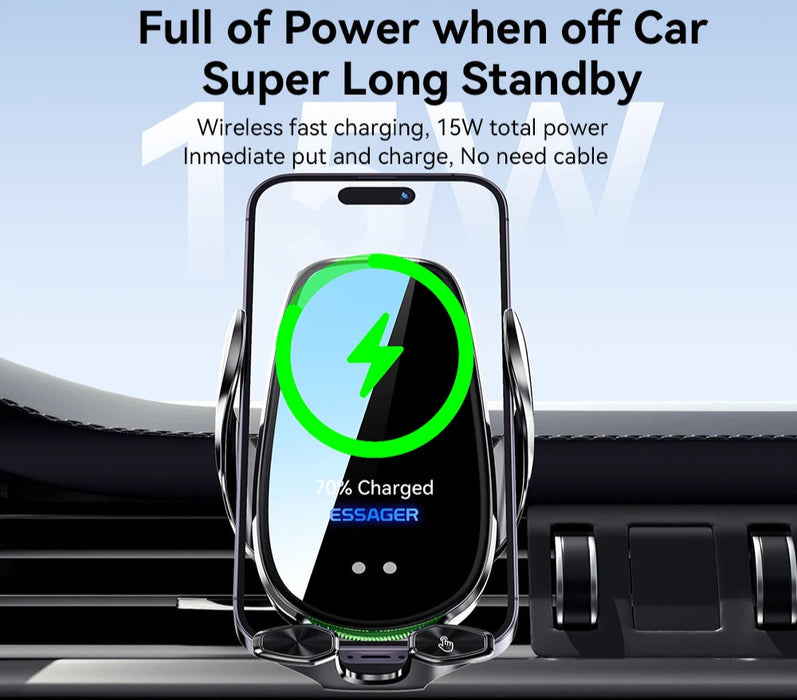 Qi 15W Wireless Charger Car Phone Holder In Car Air Vent Mount For Iphone 16 15 14 13Pro Max Xiaomi Huawei Fast Charging