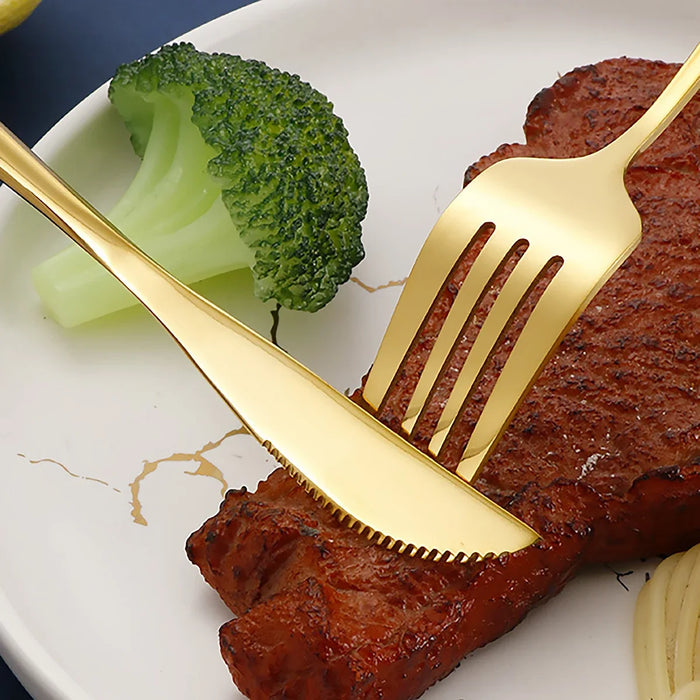 36 Piece Stainless Steel Flatware Set For Elegant Dining