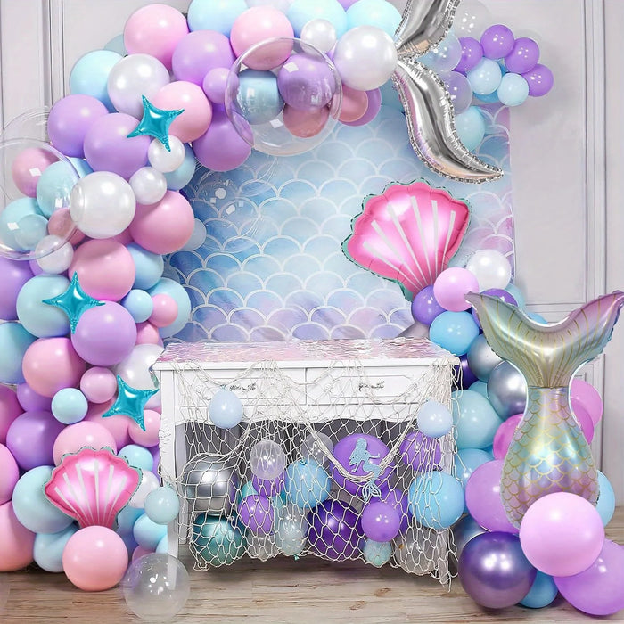 Mermaid Birthday Party Decoration - Suitable For Mermaid Theme Birthday Party Theme Activities Held Anniversary Decoration