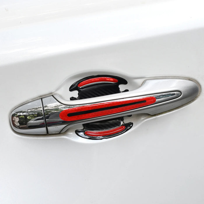 8Pcs 3D Reflective Sticker Tape For Car Fender Bumper Door Handle Auto Exterior Accessories