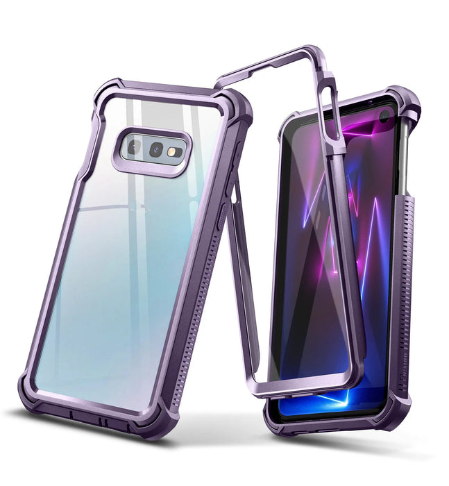 For Samsung Galaxy S10E Clear Rugged Full Body Protective Shockproof Hard Defender Dual Layer Heavy Duty Bumper Case