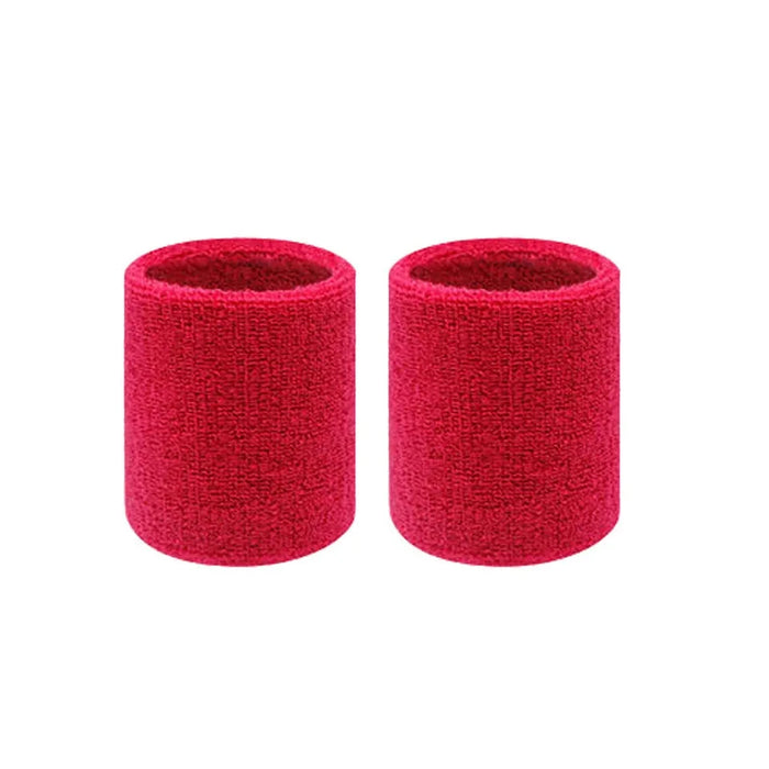 Pair of Sport Wristbands Cotton Sweatband For Tennis Basketball Running Gym