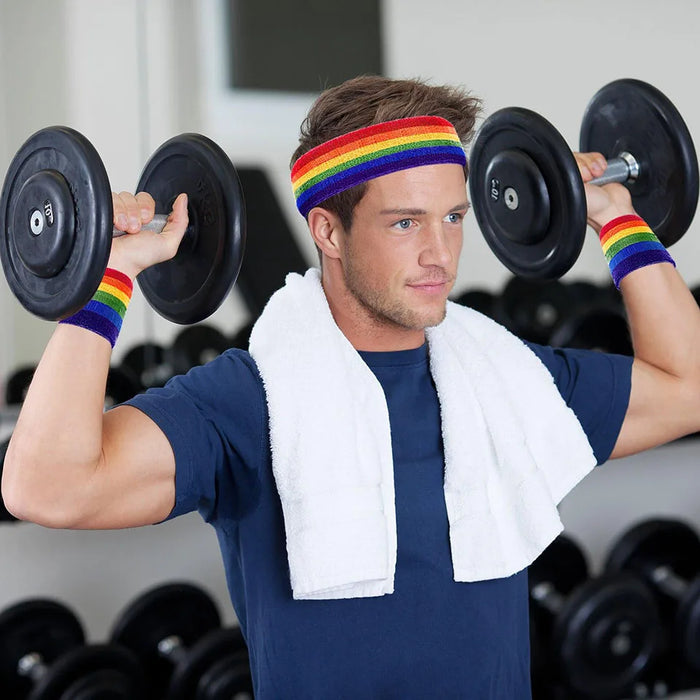 Moisture Wicking Sweatband Set Headband & Wristband Combo