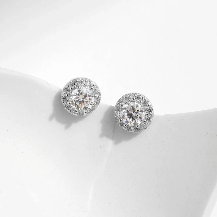 925 Sterling Silver 1.00Ct Moissanite Studs D Colour