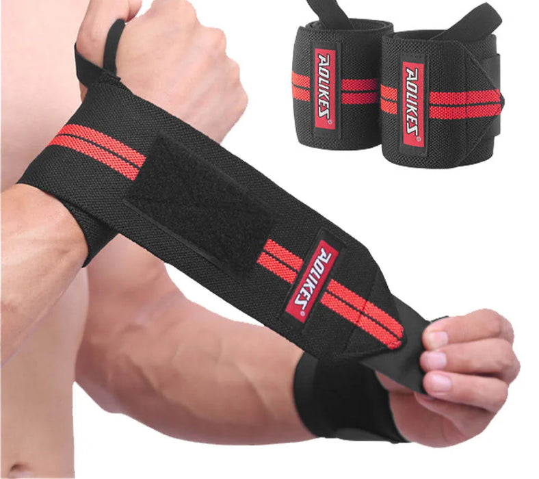Pair of Weight Lifting Wrist Support Straps Gym Training Brace