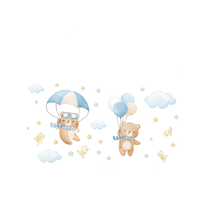 Adorable Cloud Bear Wall Sticker For Kids Room Decor