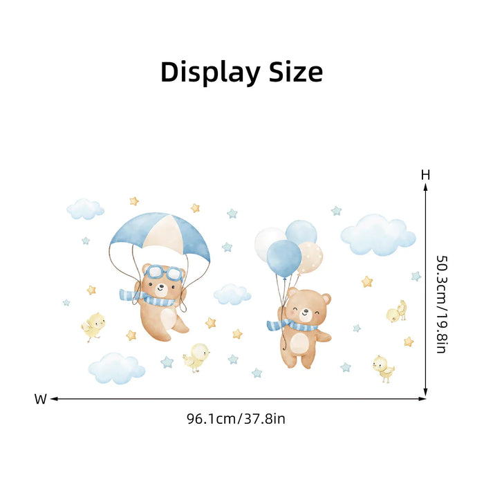 Adorable Cloud Bear Wall Sticker For Kids Room Decor