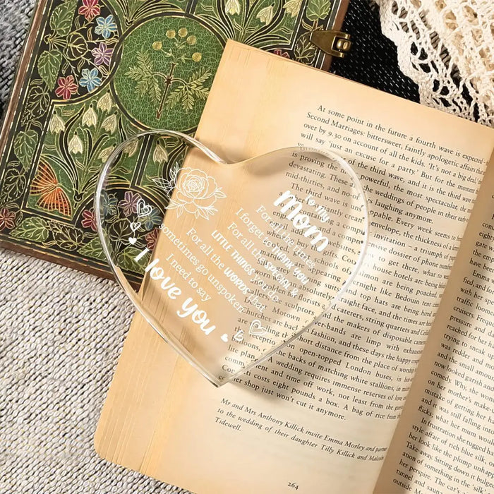 Acrylic Heart Shaped Mom Gifts For Mother's Day Birthday And Christmas