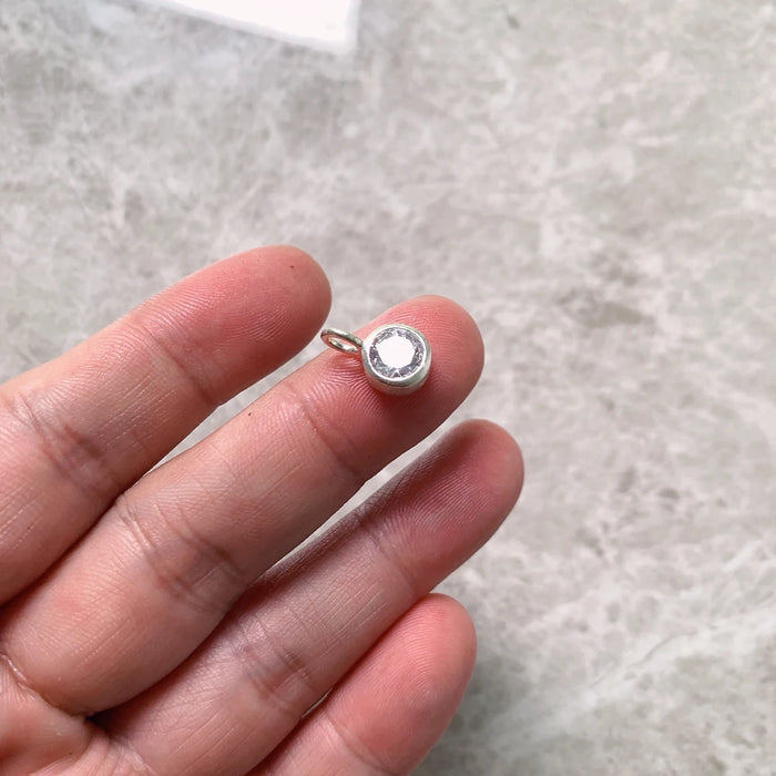 925 Sterling Silver Round Crystal Pendant Fashion Jewelry For Women