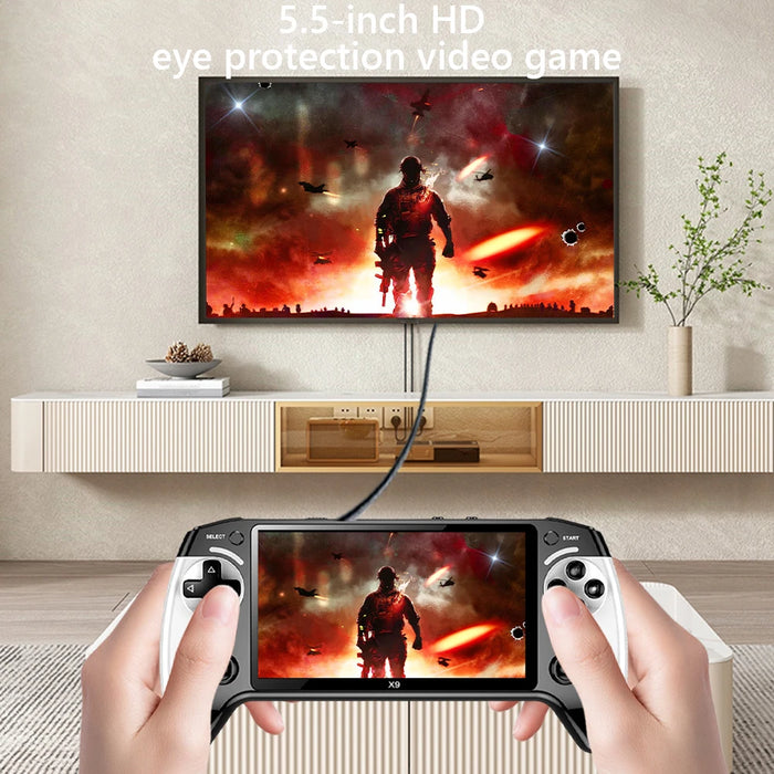 X9 Handheld Game Console 5.5Inch Ips Screen Retro Arcade Game Console 1500Mah Electronic Video Game Player For Kids Gifts