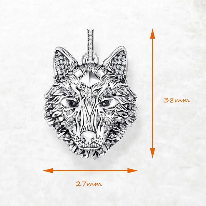 925 Sterling Silver Rebel Wolf Pendant Fine Jewelry For Men & Women