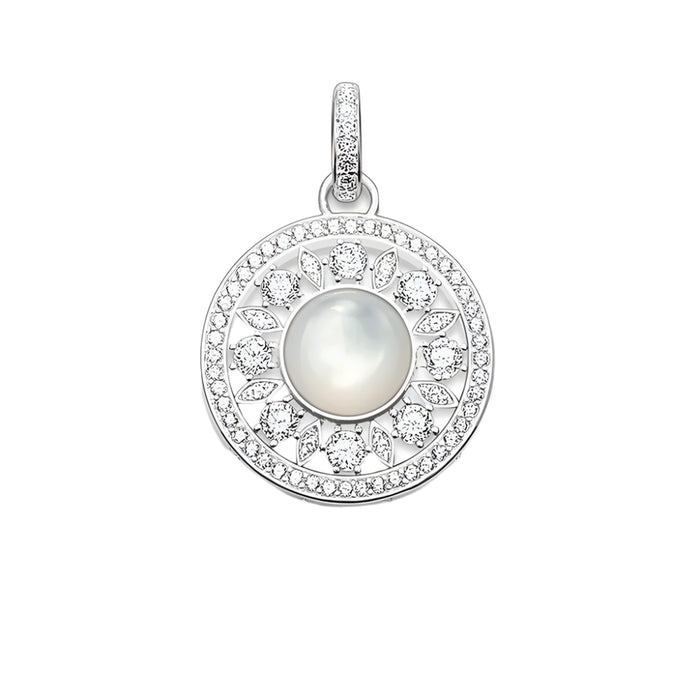 925 Sterling Silver Romantic White Stone Pendant Accessory For Women