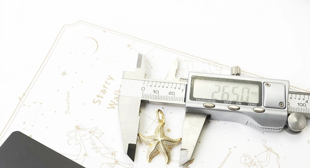 925 Sterling Silver Romantic Golden Oceanstar Spring Pendant Deep Sea Gift For Her