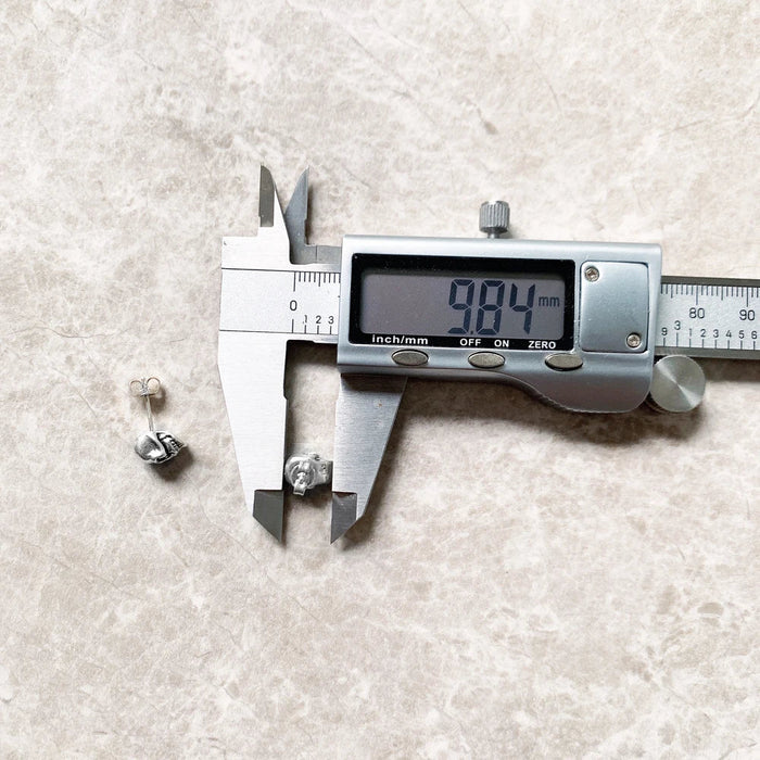 925 Sterling Silver Skull Stud Earrings Rebel Gift