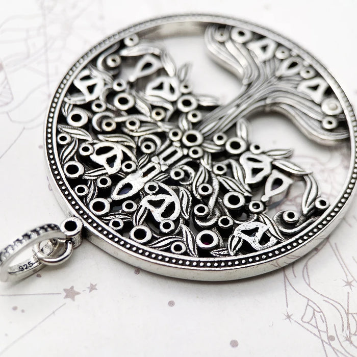925 Sterling Silver Boho Tree Pendant Colourful Nature Jewelry For Women Summer 2022 Gift