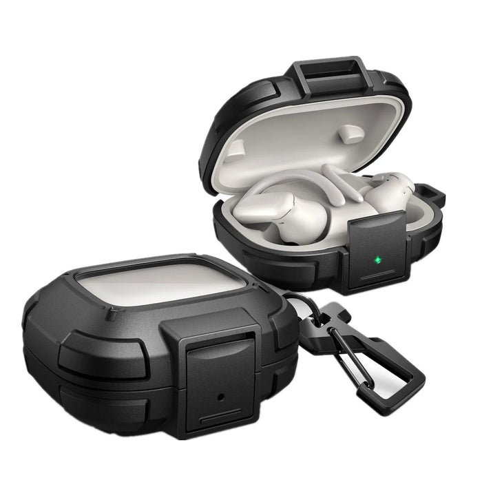 For Beats Powerbeats Pro 2 Rugged Bumper Tpu Shockproof Clear Case With Secure Lock Carabiner & Keyring & Cleaner Kit