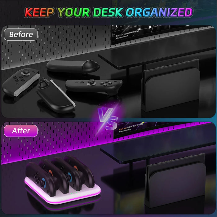 For Switch 2 Charging Dock Station Led Indicator Joy-Con Controller Charging Stand Charger For Nintendo Switch 2 Charger Stand