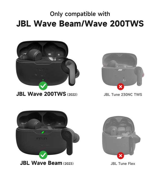 For Jbl Vibe Beam / Jbl Vibe Beam 2 / Jbl Vibe 200Tws Earbuds Shockproof Magnetic Protective Headphone Case With Anti Lost Keychain