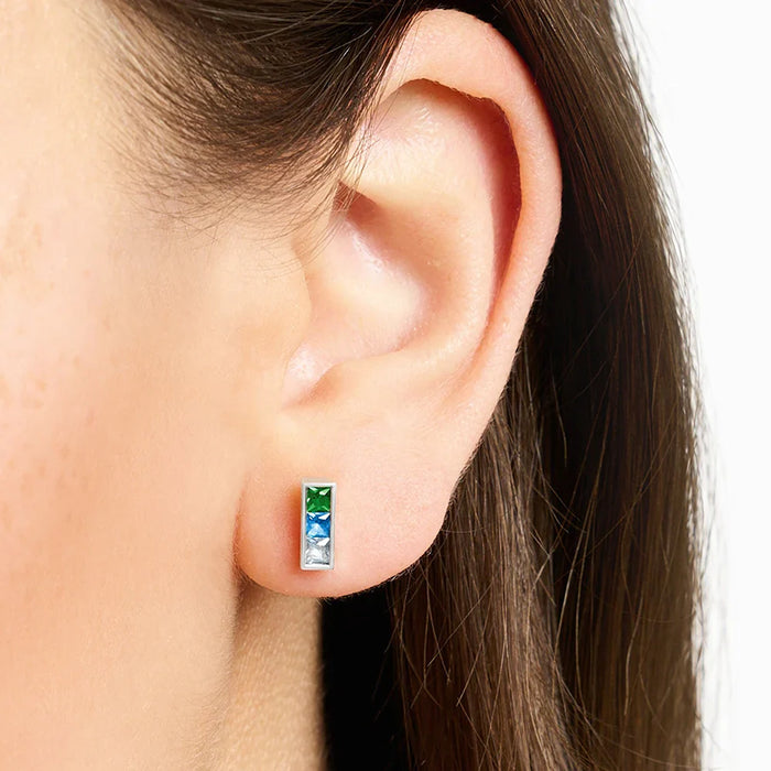 925 Sterling Silver Rainbow Stud Earrings