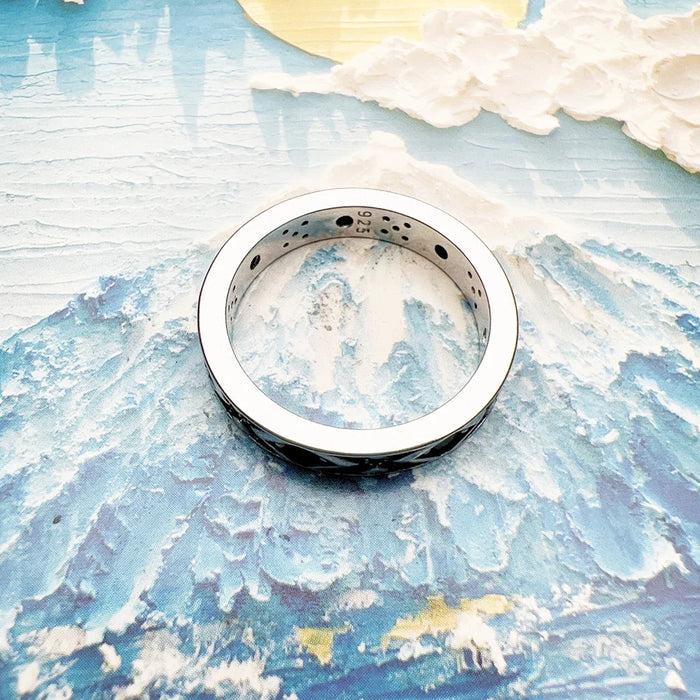 925 Sterling Silver Ethnic Style Ring Black Asian Ornament Fine Jewelry For Women & Men