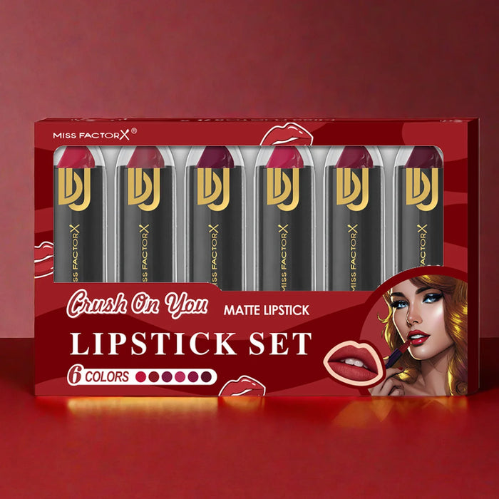 6 Piece Mushroom Lipstick Set - Long Lasting Moisturizing Matte & Waterproof