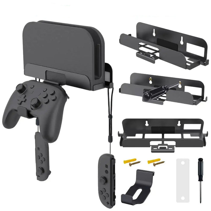 For Switch 2 Wall Mount Host Universal Wall Bracket Controller Hook Hanging Wall Holder Wall Stand With Controller Hook Stand