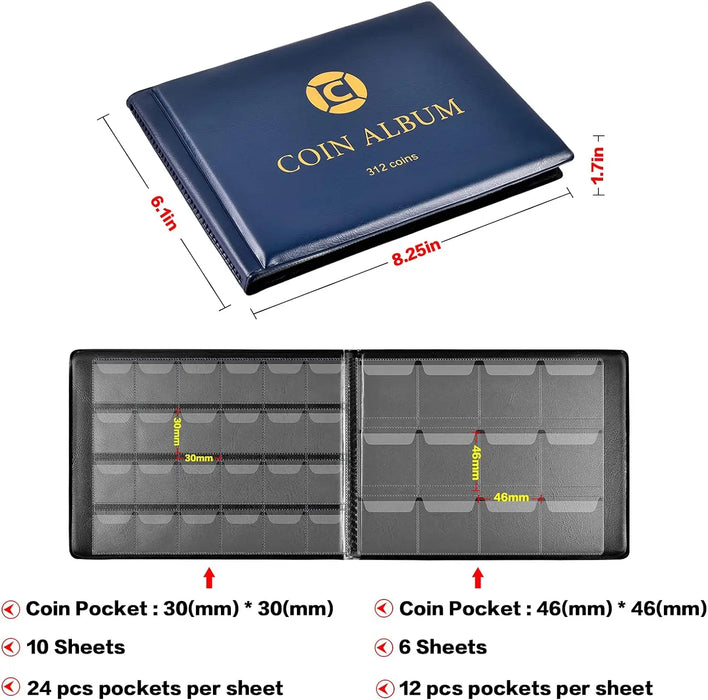 Coin Collection Book Holder 312 Pockets For 20 46Mm Coins