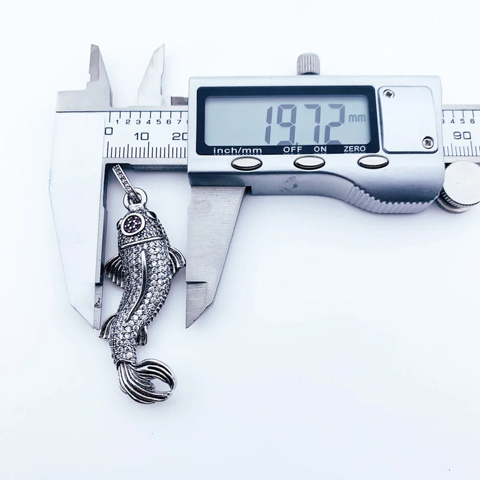 925 Sterling Silver Koi Fish Pendant Fashionable Lucky Jewelry For Men & Women