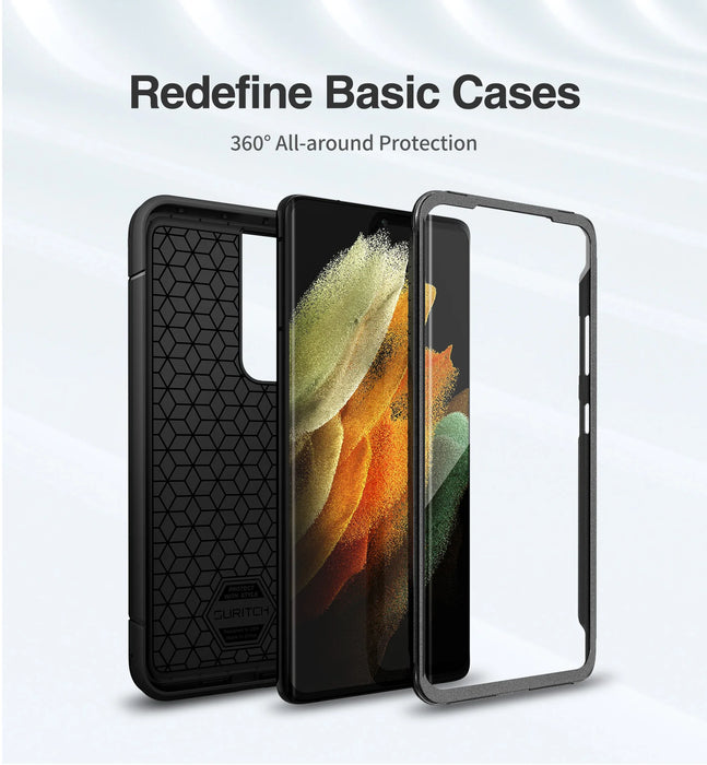For Samsung Galaxy S21 Ultra 6.8Inch Full-Body Heavy Duty Rugged Shockproof Protective Case With Built-In Screen Protector