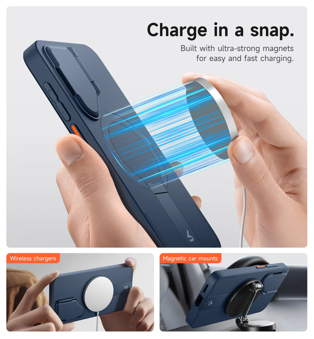 For Samsung Galaxy S25 Ultra S25+ Magnetic Shockproof Bumper Protective Case With Camera Protector Adjustable Metal Kickstand