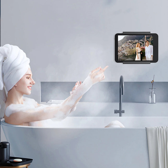 2Pc Universal Wall Mounted Tablet Stand Holder Wall Mount Bracket Fixed By Adhesive Or Screw Stabilizer Tablet Holder For Tablet