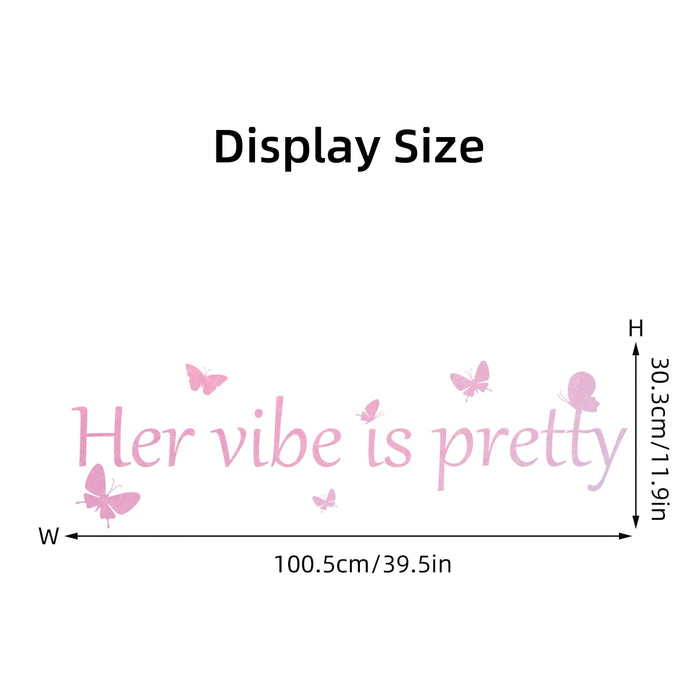 Pretty Pink Text Wall Sticker For Girls Room Decor