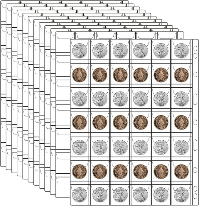 200 Pocket Coin Collection Book 30 Sleeve Paper Money Display Case