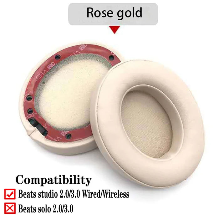 Pair of Replacement Ear Pads For Studio Headphones Protein Leather Memory Foam