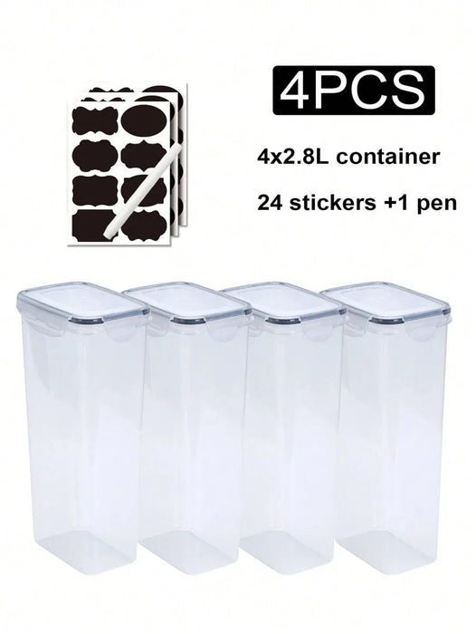 1 / 2 / 4 Piece 2.8L Airtight Food Storage Jars